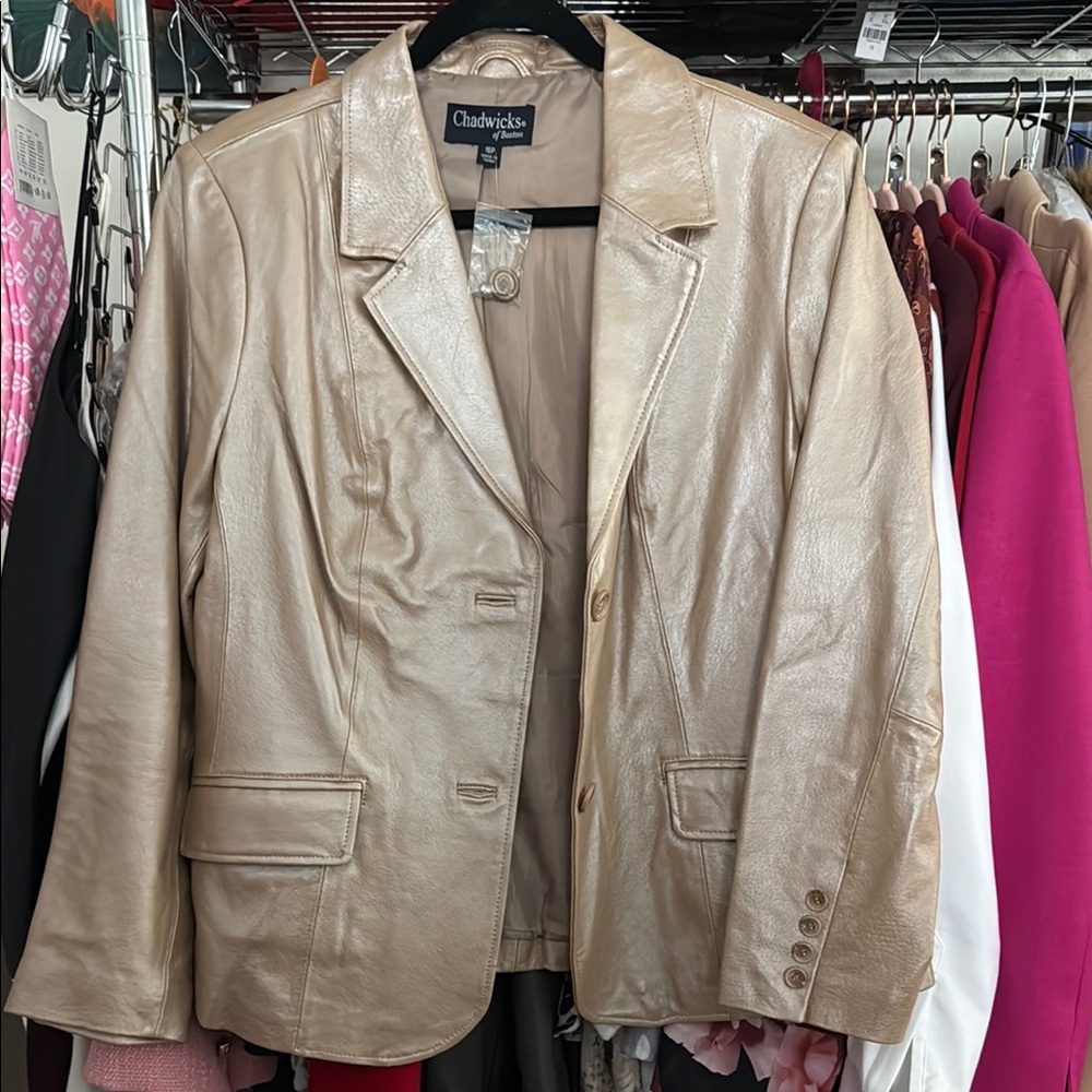 Chadwicks Tan Blazer Classic Suit Jacket Sz 16